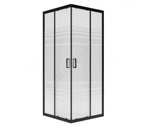 Ограждение душевое Universal BLACK 900х900х1850 мм без поддона текстурированное стекло МетаКам KKS_016219
