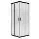 Ограждение душевое Universal BLACK 900х900х1850 мм без поддона текстурированное стекло МетаКам KKS_016219