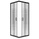 Ограждение душевое Universal BLACK 900х900х1850 мм без поддона текстурированное стекло МетаКам KKS_016219