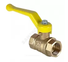 Кран шаровой латунь газ 11Б27фтМ Ду 32 Ру40 ВР рычаг желтый VALFEX VF.271.LR3.114.N/P59