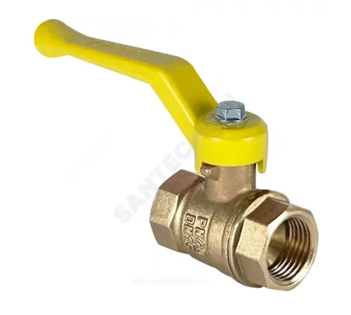 Кран шаровой латунь газ 11Б27фтМ Ду 32 Ру40 ВР рычаг желтый VALFEX VF.271.LR3.114.N/P59