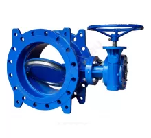 Затвор дисковый поворотный двухэксцентриковый чугун Ду 1200 Ру10/16 фл с редуктором диск чугун манжета EPDM Benarmo