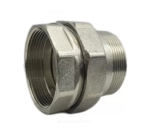 Соединитель латунь никель американка Ду 15 (1/2") прямой ВР/НР SantechSystems