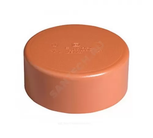 Крышка НПВХ коричневая Дн 125 б/нап на гладкий конец трубы KGK Ostendorf 221630