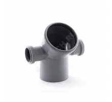 Отвод PP-H с выходом левый и правый серый Дн 110х50х50х45гр б/нап в/к RTP (РосТурПласт) 36685