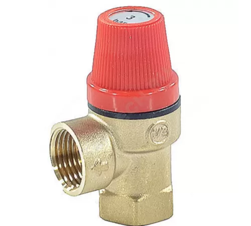 Клапан предохранительный угловой латунь Ду 15х15 ВР G1/2"хG1/2" Рср=3бар Benarmo