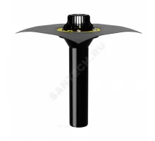 Воронка кровельная VM/Н с вертикальным выпуском PP Дн 110 с листвоуловителем, битумным полотном Fachmann 01.122