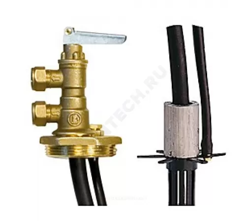 Клапан аварийный угловой N16K 2"х(8-10-12)х2200 мм с трубкой и указателем уровня Giacomini N16KY002