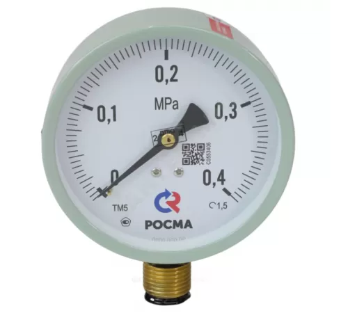 Манометр ТМ-510Р.00 М2 радиальный Дк100мм 0-0,4 МПа кл.1,5 G1/2" Росма 00000007184