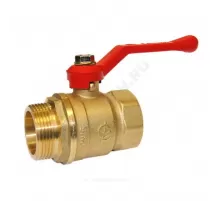 Кран шаровой латунь Стандарт 221 аналог 11б27п1 Ду 32 Ру16 ВР/НР рычаг красный ГАЛЛОП 103173