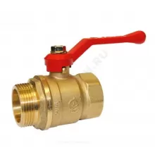 Кран шаровой латунь Стандарт 221 аналог 11б27п1 Ду 15 Ру40 ВР/НР рычаг красный ГАЛЛОП 107152