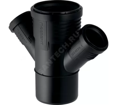 Крестовина PP-MD 1-плоскостная бесшумная Silent-PP Дн 90х50х50х45гр б/нап в/к Geberit 390.469.14.1