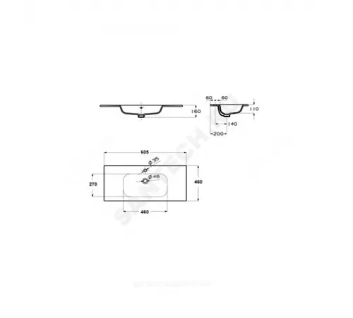 Умывальник мебельный Victoria-N Unik 60 1 отверстие под смеситель по центру белый Roca 32799E000