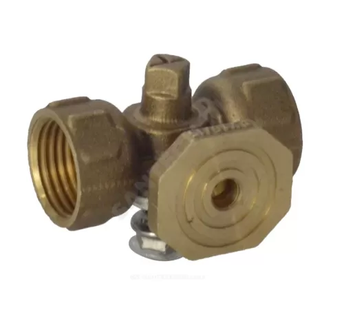 Кран для манометра 3-ходовой латунь 11б18бк(ф)1 Ду 15 Ру16 ВР G1/2"-М20х1,5 без рукоятки с фланцем Пензапромарматура 013011200