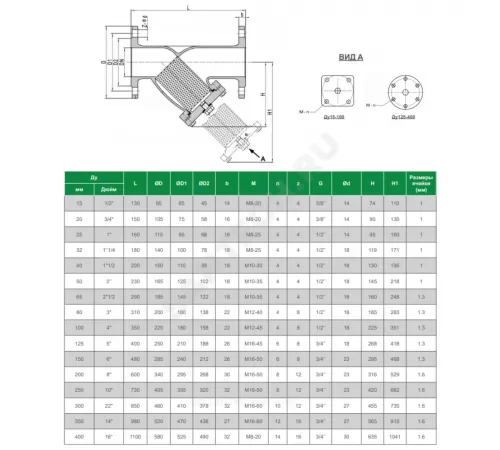 Фильтр сетчатый Y-образный чугун Ду 250 Ру16 фл F4240A Tecofi F4240A-0250