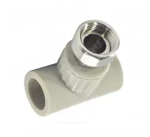 Тройник PP-R комбинированный серый Дн 20х3/4" с накидной гайкой VALFEX 10140120Г