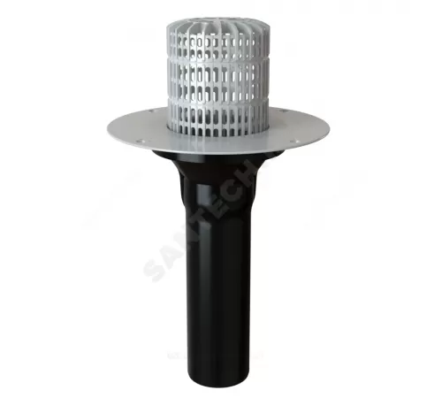 Воронка кровельная V-PVC с вертикальным выпуском ПВХ Дн 110 с листвоуловителем Fachmann 01.107