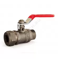 Кран шаровой латунь Ду 15х1/2" Ру50 ВР/обжим рычаг красный STAHLMANN SVLF1501/2NEF