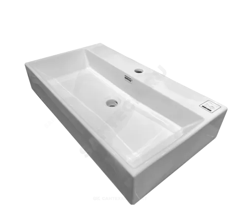 Умывальник подвесной Quadra 75 1 отверстие под смеситель по центру белый Selena Q01180WG