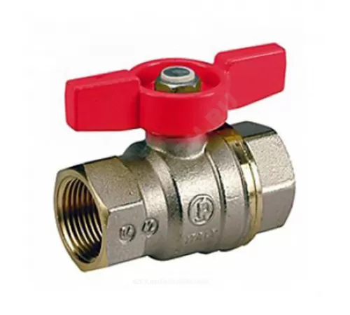 Кран шаровой DADO латунь никель R951 Ду 32 Ру35 ВР полнопроходной бабочка красная Giacomini R951X026