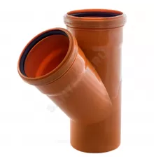 Тройник НПВХ коричневый Дн 160х110х45гр б/нап переходной в/к Хемкор 2491089