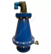 Вантуз автоматический однокамерный канализационный тройного действия чугун Ду 100 Ру10/16 фл комбинированный вертикальный Benarmo