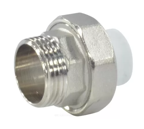 Муфта PP-R комбинированная разъемная белая Дн 20х1/2" НР RTP (РосТурПласт) 10640