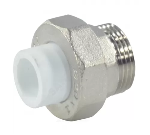 Муфта PP-R комбинированная разъемная белая Дн 20х1/2" НР RTP (РосТурПласт) 10640