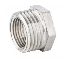 Футорка латунь никель Ду 25х15 (1"х1/2") НР/ВР LD LD.67.507.25х15