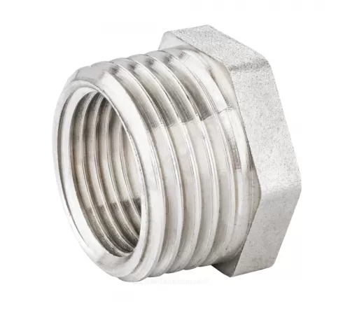 Футорка латунь никель Ду 25х15 (1"х1/2") НР/ВР LD LD.67.507.25х15