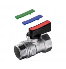 Кран шаровой латунь хром мини R694 Ду 15 Ру16 ВР/НР флажок красный/синий/зеленый с набором цветных вставок Giacomini R694X003