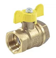 Кран шаровой латунь газ 11Б27фтМ Ду 25 Ру40 ВР полнопроходной бабочка VALFEX VF.277.LB3.100