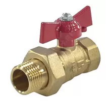 Кран шаровой латунь 11б27п1 Ду 15 Ру16 ВР/"американка" бабочка красная SantechSystems .