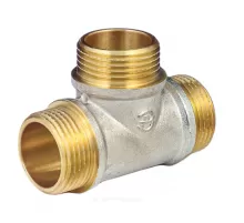 Тройник латунь никель Ду 20 (3/4") НР/НР/НР 9010 ГОСТ 32585-2013 Aquasfera 9010-02