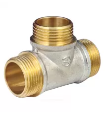 Тройник латунь никель Ду 25 (1") НР/НР/НР 9010 ГОСТ 32585-2013 Aquasfera 9010-03