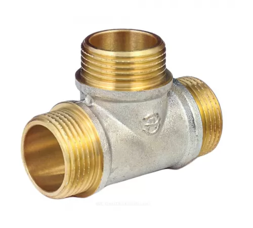 Тройник латунь никель Ду 20 (3/4") НР/НР/НР 9010 ГОСТ 32585-2013 Aquasfera 9010-02