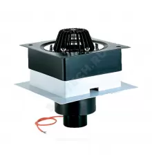 Воронка кровельная HL63.1 с вертикальным выпуском PP Дн 110 с листвоуловителем, электрообогревом, теплоизоляцией, обжимным фланцем HL HL63.1/1