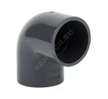 Отвод ПВХ Дн 225х90гр Ру10 серый напорный под клеевое соединение Aquaviva ELW22590