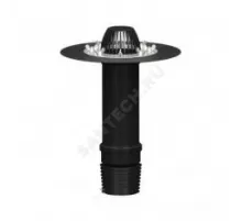 Воронка кровельная с вертикальным выпуском PP Дн 90/110 с листвоуловителем, прижимным фланцем из нержавеющей стали Татполимер ТП-07.100/6