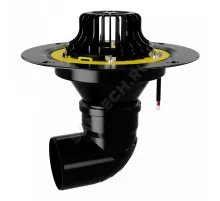 Воронка кровельная VMCO с горизонтальным выпуском PP Дн 110 с листвоуловителем, обжимным фланцем Fachmann 01.073