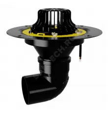 Воронка кровельная VMCO с горизонтальным выпуском PP Дн 110 с листвоуловителем, обжимным фланцем Fachmann 01.073