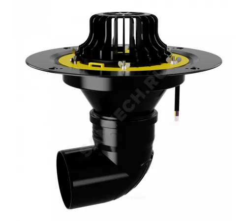 Воронка кровельная VMCO с горизонтальным выпуском PP Дн 110 с листвоуловителем, обжимным фланцем Fachmann 01.073