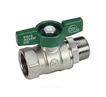 Кран шаровой латунь хром R254W Ду 10 Ру42 ВР/НР бабочка зеленая Giacomini R254WX022