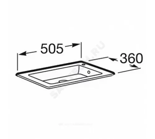 Умывальник мебельный Debba Unik 50 1 отверстие под смеситель справа Roca 32799J00Y