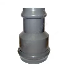 Муфта НПВХ SDR26 переходная Дн 225х160 Ру10 серая напорная раструбная под соединение с уплотнительным кольцом в/к Хемкор 2181102