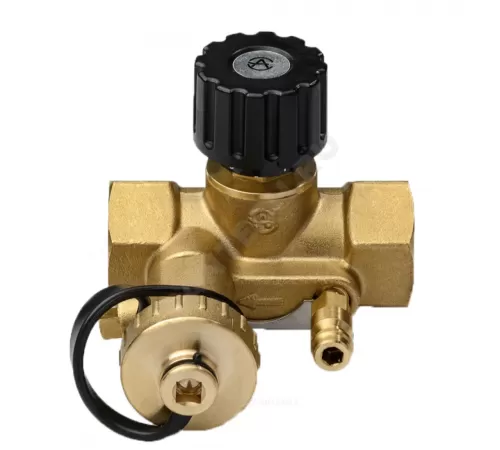 Клапан балансировочный ручной латунь 2013 Ду 20 G3/4" Ру16 Тмакс=120 оС ВР Kvs=2.5м3/ч с измерительными ниппелями EURO Aquasfera 2013-02