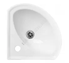 Умывальник угловой мебельный Веер 23 1 отверстие под смеситель по центру белый Sanita WB.FN/Veer/23-C/WHT.G/S1