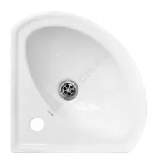 Умывальник угловой мебельный Веер 23 1 отверстие под смеситель по центру белый Sanita WB.FN/Veer/23-C/WHT.G/S1