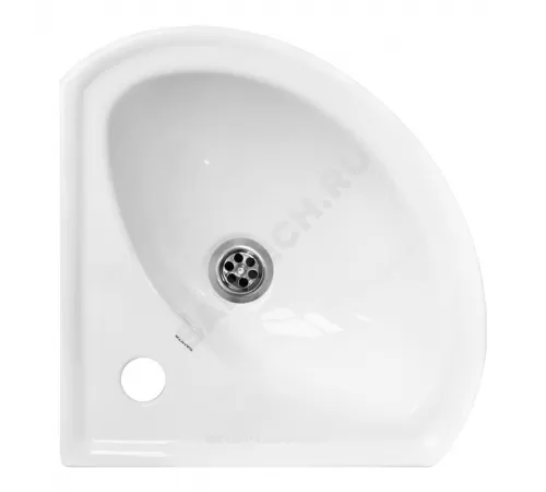 Умывальник угловой мебельный Веер 23 1 отверстие под смеситель по центру белый Sanita WB.FN/Veer/23-C/WHT.G/S1