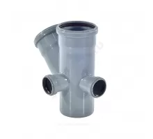 Крестовина PP-H 2-плоскостная правая и тыл серая Дн 110х110х50х45гр б/нап RTP (РосТурПласт) 36535